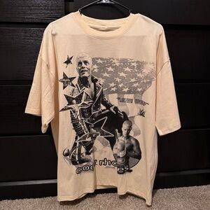WWE Cody Rhodes Cream Graphic Men's T-Shirt Size Large